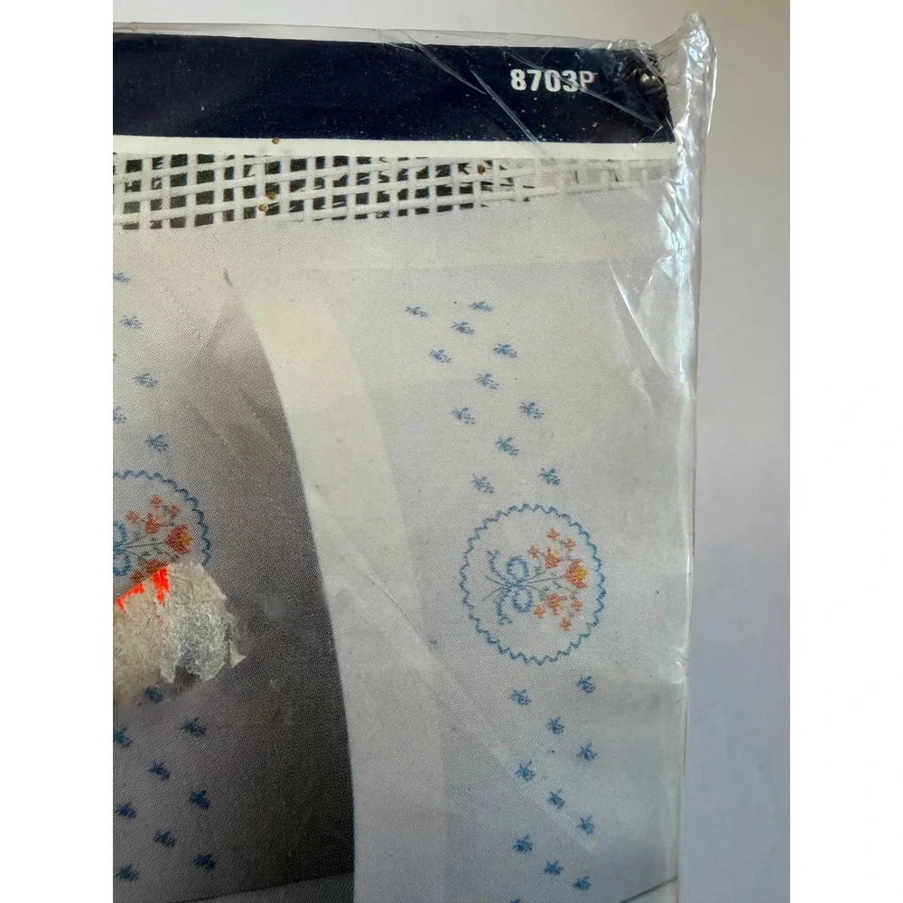 VTG Vogart Stamped Cross Stitch Pillow Cases White Floral No Floss Included